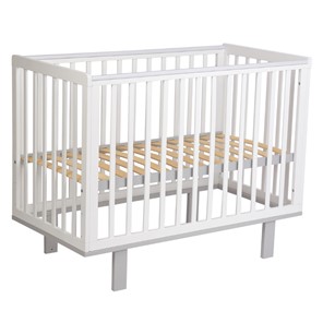 Кровать для новорожденных серия 3400 POLINI Kids Simple 340 Белый / Серый в Алматы