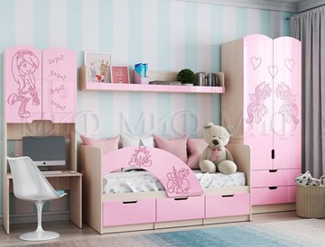 Гарнитур детской мебели Миф Юниор-3, Розовый металлик в Алматы