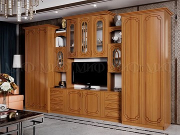 Гостиный гарнитур Альберт со шкафами, глянцевый в Алматы