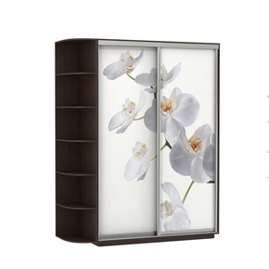 Шкаф 2-х дверный Экспресс 1900x600x2200, со стеллажом, Орхидея белая/венге в Алматы