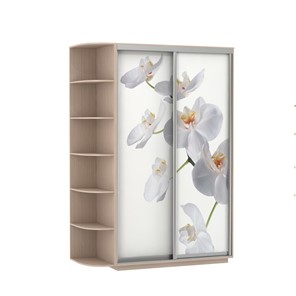 Шкаф Экспресс 1700x600x2200, со стеллажом, Орхидея белая/дуб молочный в Алматы