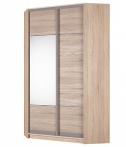 Шкаф угловой Аларти (YA-230х1250(602) (2) Вар. 5; двери D3+D4), с зеркалом в Алматы