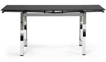 Стеклянный обеденный стол CAMPANA ( mod. 346 ) металл/стекло 70x110/170x76, хром/черный арт.11413 в Алматы