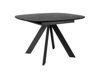 Керамический кухонный стол DikLine BK100 Керамика Черный мрамор/подстолье черное/опоры черные в Алматы