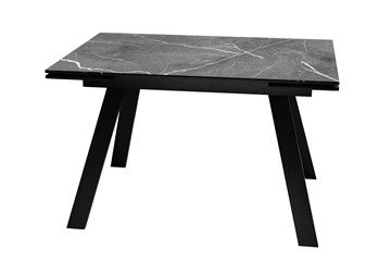 Керамический обеденный стол DikLine DKL140 Керамика Черный мрамор/опоры черные (2 уп.) в Алматы