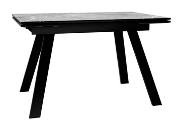 Керамический кухонный стол DikLine DKL140 Керамика Серый мрамор/опоры черные (2 уп.) в Алматы