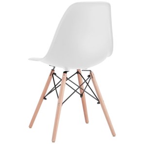 Комплект обеденных стульев 4 шт. BRABIX "Eames CF-010", пластик белый, опоры дерево/металл, 532630, 2033A в Алматы