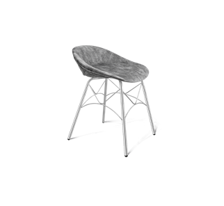 Обеденный стул SHT-ST19-SF1 / SHT-S107 (дымный/хром лак) в Алматы