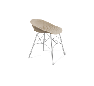 Обеденный стул SHT-ST19-SF1 / SHT-S107 (ванильный крем/хром лак) в Алматы
