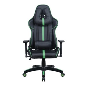 Кресло компьютерное Brabix GT Carbon GM-120 (две подушки, экокожа, черное/зеленое) 531929 в Алматы