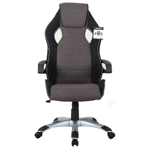 Кресло офисное Brabix Techno GM-002 (ткань, черное/серое, вставки белые) в Алматы