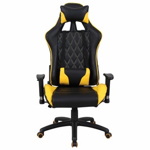 Кресло компьютерное Brabix GT Master GM-110 (две подушки, экокожа, черное/желтое) 531927 в Алматы