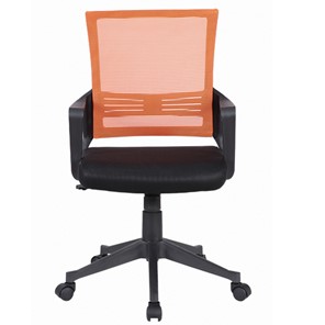 Кресло компьютерное Brabix Balance MG-320 (с подлокотниками, комбинированное черное/оранжевое) 531832 в Алматы