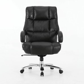 Кресло офисное Brabix Premium Bomer HD-007 (рециклированная кожа, хром, черное) 531939 в Алматы
