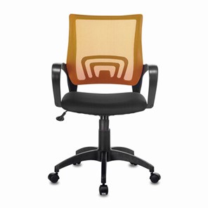 Кресло офисное Brabix Fly MG-396 (с подлокотниками, сетка, оранжевое/черное) 532084 в Алматы
