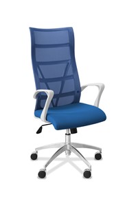 Офисное кресло Топ X белый каркас, сетка/ткань TW / синяя/голубая в Алматы