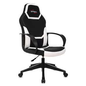 Офисное кресло BRABIX "Alpha GM-018", ткань/экокожа, черное/белое, 532640, GM-018_532640 в Алматы
