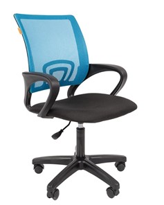 Офисное кресло CHAIRMAN 696 black LT, голубое в Алматы