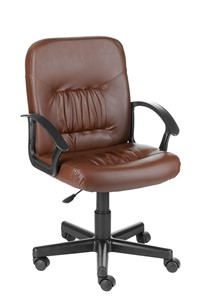 Кресло офисное Чат кожзам коричневый в Алматы