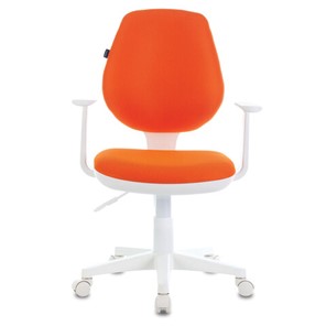 Кресло офисное Brabix Fancy MG-201W (с подлокотниками, пластик белый, оранжевое) 532410 в Алматы