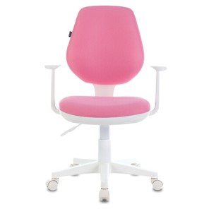 Компьютерное кресло Brabix Fancy MG-201W (с подлокотниками, пластик белый, розовое) 532409 в Алматы