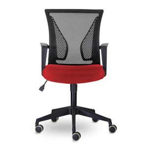 Кресло офисное Brabix Wings MG-309 (пластик черный, сетка, черное/красное) 532014 в Алматы