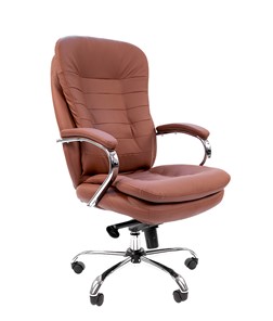 Кресло компьютерное CHAIRMAN 795 кожа, цвет коричневый в Алматы