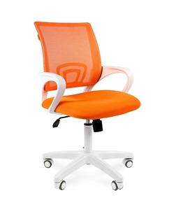 Кресло компьютерное CHAIRMAN 696 white, ткань, цвет оранжевый в Алматы