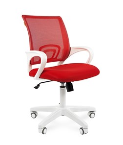 Кресло офисное CHAIRMAN 696 white, ткань, цвет красный в Алматы