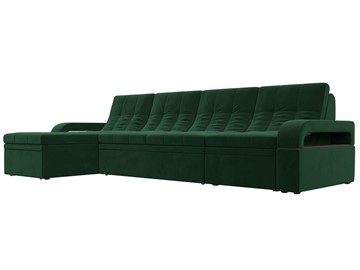Угловой раскладной диван Лига-035 Лонг, Зеленый (Велюр) в Алматы