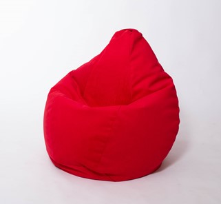 Кресло-мешок Груша большое, велюр однотон, красное в Алматы