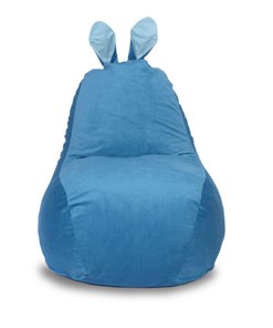 Кресло-игрушка Зайка (короткие уши), синий в Алматы