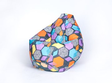 Кресло-мешок Груша большое, велюр принт, геометрия в Алматы