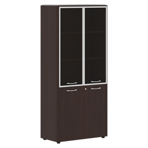 Шкаф комбинированный с дверьми в алюминиевой рамке с замком DIONI Венге DHC 85.7(Z)  (850х430х1930) в Алматы