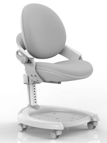 Растущее кресло Mealux ZMAX-15 Plus, Y-710 BL, белый металл, обивка серая однотонная в Алматы