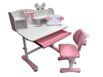 Растущий стол и стул Carezza Pink FUNDESK в Алматы