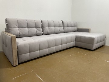 Угловой диван с оттоманкой Татьяна 4 Декор дуб Карат 17 велюр в Алматы